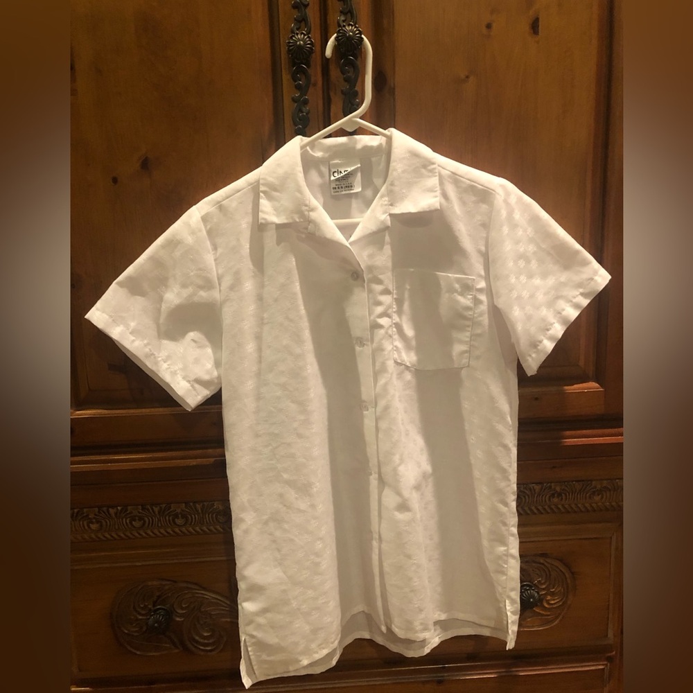 CINTAS  Women’s White Casual Button Down Shirt